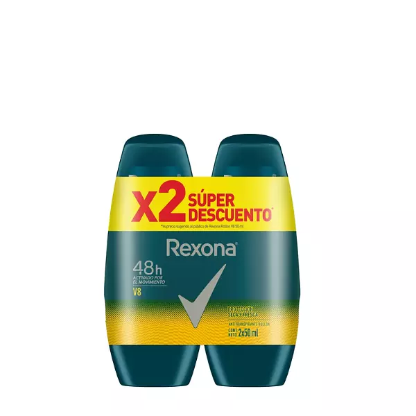 Desodorante En Roll On Rexona V8 Men X2