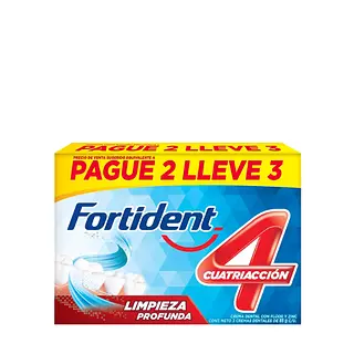 Crema Dental Fortident Limpieza Profunda X3