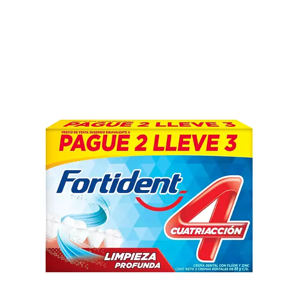 Crema Dental Fortident Limpieza Profunda X3