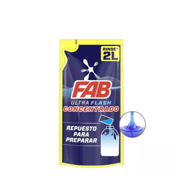 Detergente Líquido Fab Ultra Flash Concentrado DoyPack