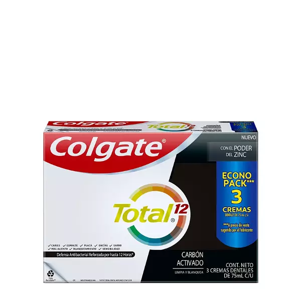 Cepillo dental Colgate  Total 12 Carbon Activado 