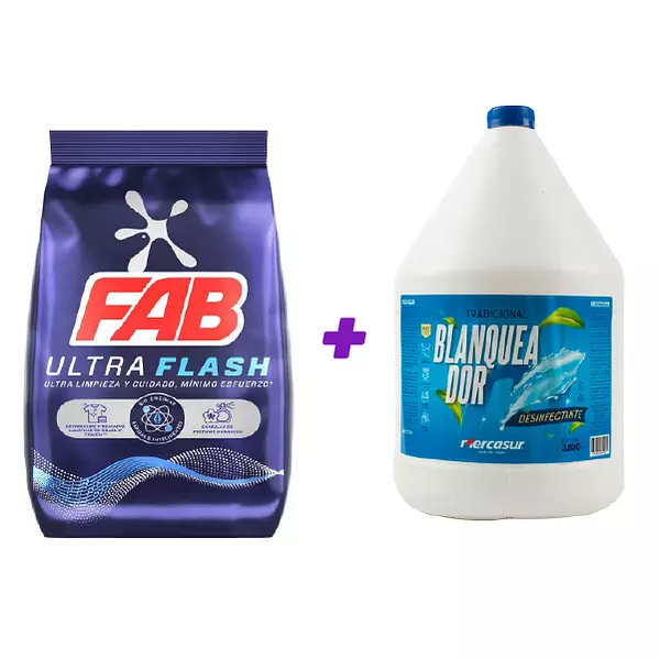 Detergente Fab Ultra + Lleva Gratis Blanqueador Mercasur