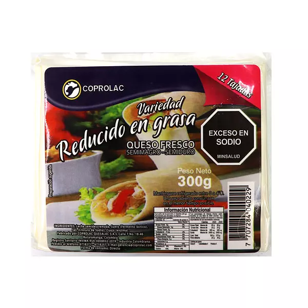 Queso Tajado Bajo En Grasa Coprolac