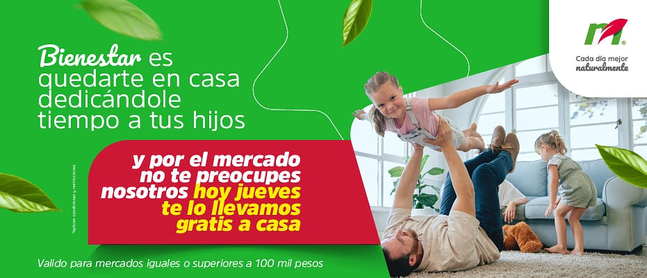 Jueves de domicilios gratis compras >$100mil