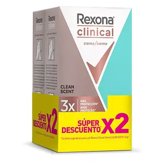 Desodorante Rexona Clinical Clean 48g X2