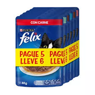 Comida Húmeda Para Gatos Purina Felix X6 Sobres