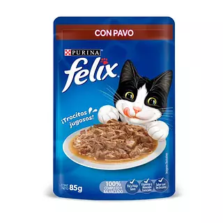 Alimento Húmedo Para Gatos Felix Pavo En Salsa