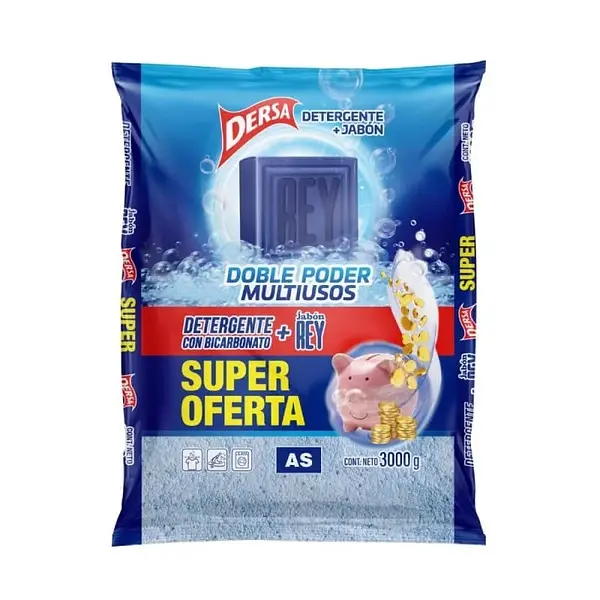 Detergente As Bicarbonato + Jabon Rey 3000gr
