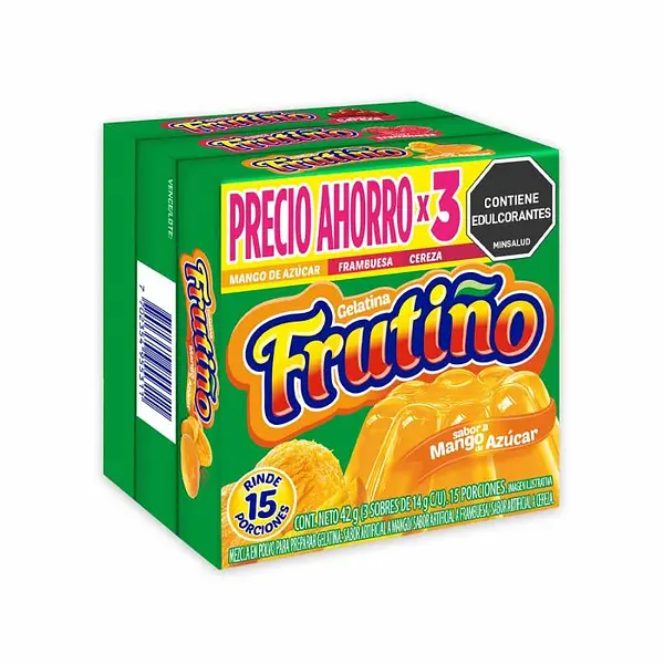 Gelat Frutiño Cereza-Frambuesa-Mango X3