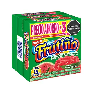 Gelatina Frutiño Fr.Rojos-Fresa-Sandia X3