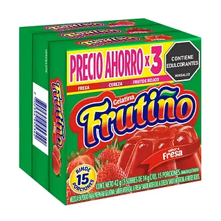 Gelatina Frutiño Fresa Cereza Frutos