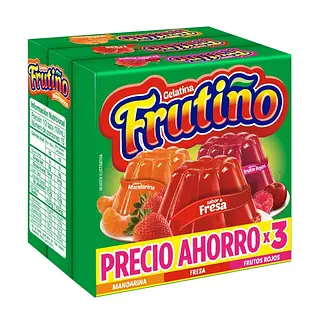 Gelatina Frutiño Fr.Rojos-Fresa-Mandarina X3