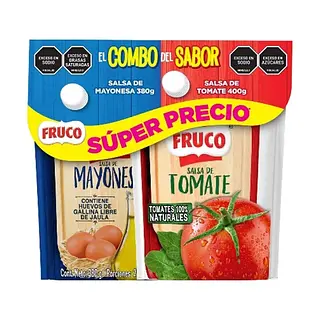 Combo Salsa De Tomate 400 Gr + Mayonesa Fruco 380 Gr