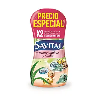 Shampoo Savital + Acondicionador Multivitaminas