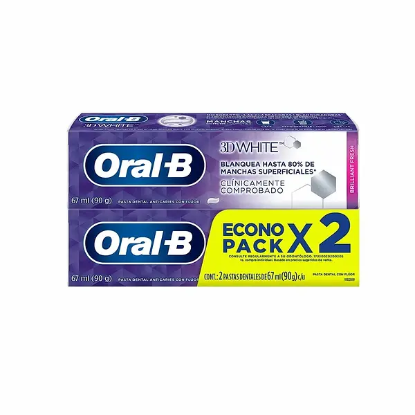 Crema Dental Oral-B 3d White X 90g X 2und