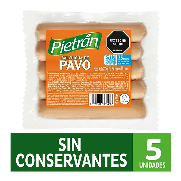 Pietrán Salchicha Pavo 225 Gr