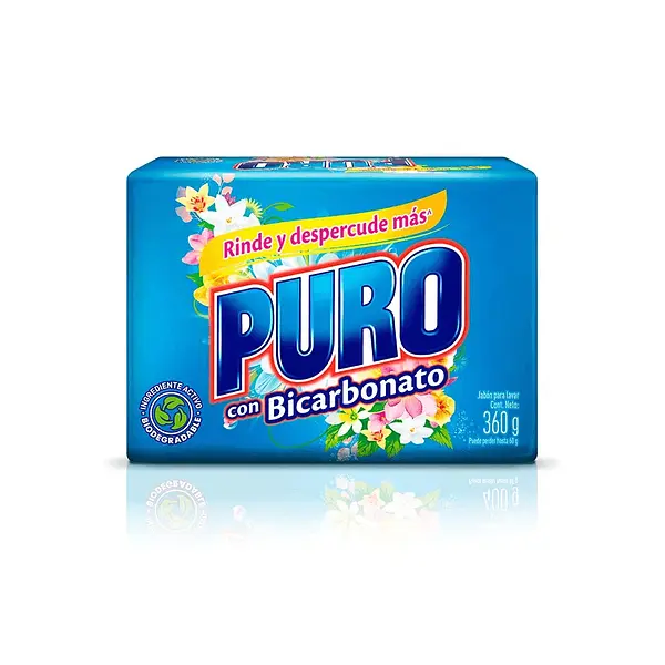 Jabon Barra Puro Con Bicarbonato De 360g