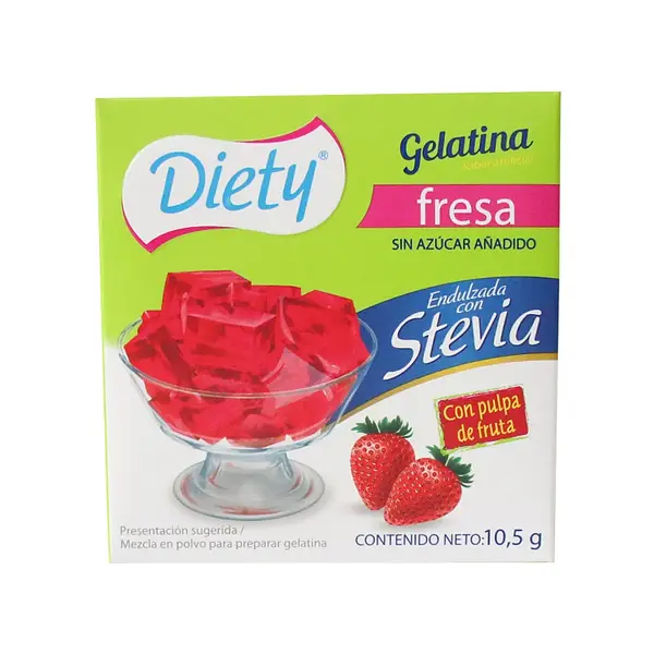 Gelatina Diety Stevi Fresa 10.5 Gr
