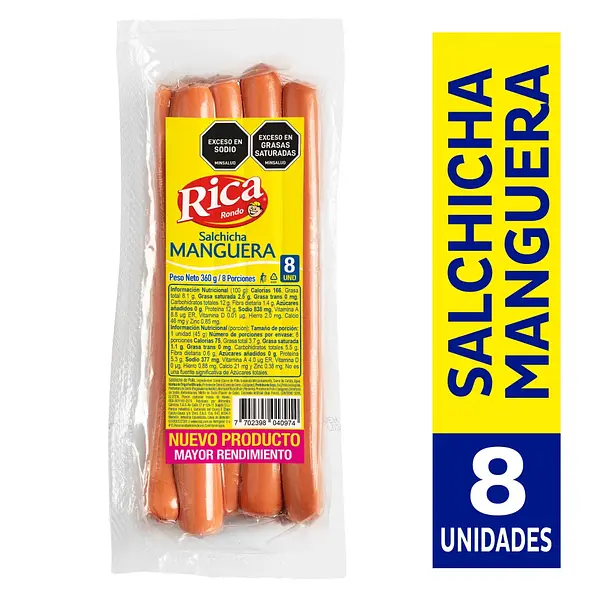 Salchicha Manguera Rica X 8und