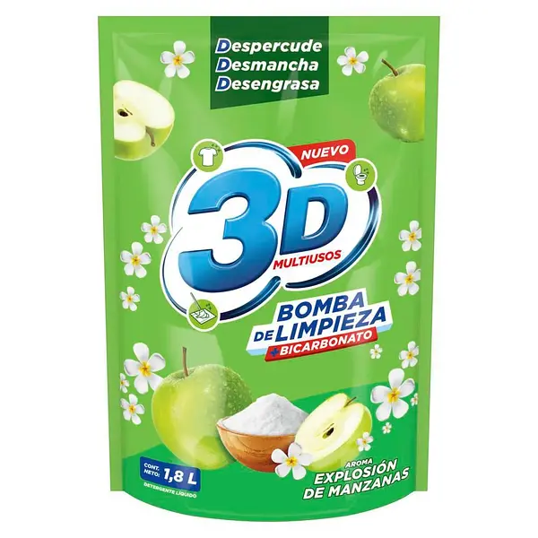 Det. 3d Liq Manzana 1.8lt