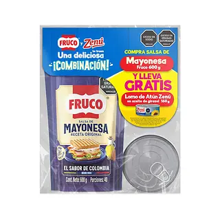 Fruco Mayonesa Dp 600gr + Atun Zenu 160g