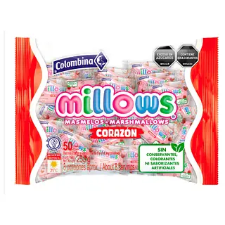 Colomb. Millows Corazon 50 Unidades