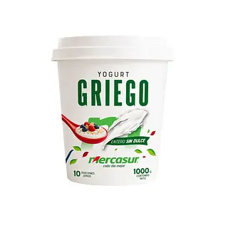 Yogurt Griego Sin Dulce Mercasur X 1000 Gr