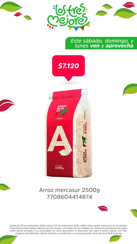 Arroz mercasur 2.500gr