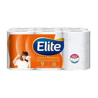 Papel Higiénico Elite Suave Y Resistente X12