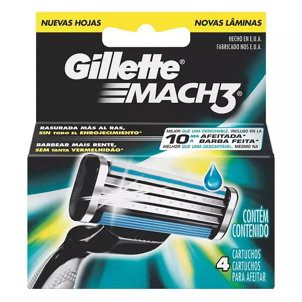 Cartucho Maquina de Afeitar Gillette Mach 3