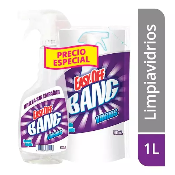 Limpiavidrios Easy-Off 500cc Cristal + Rpto P.E.