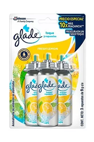 Ambientador Glade Repuesto Toque Lemon Fresh X3
