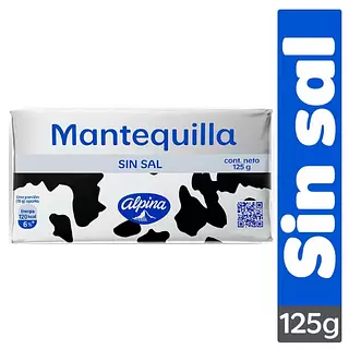 Alpina Mantequilla Sin Sal 125g