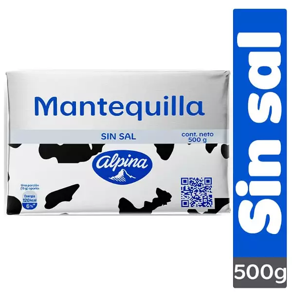 Alpina Mantequilla Sin Sal 500g