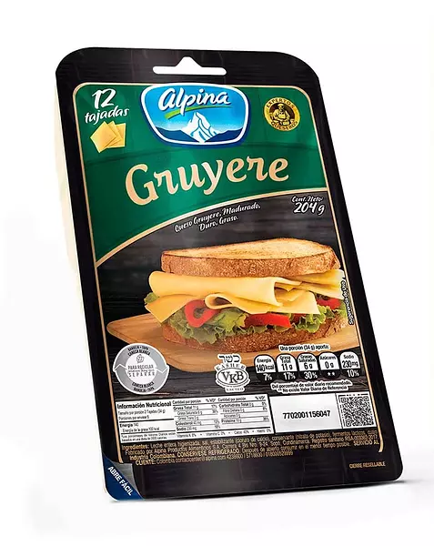 Queso Gruyere Alpina Tajado X12