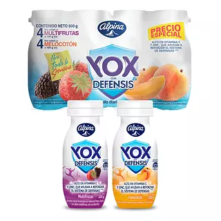 Yox Alpina Surtido Multifrutas/Melocotón X8