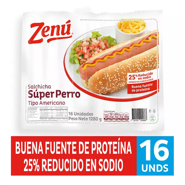 Salchicha Super Perro Zenú 16 Unds