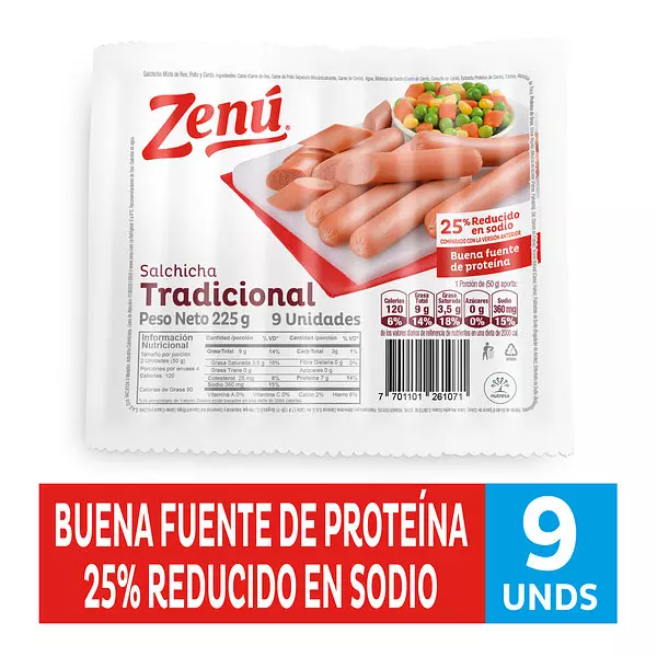 Zenu Salchicha Tradicional X9