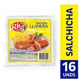 Rica Salchicha Llanera 500g X16