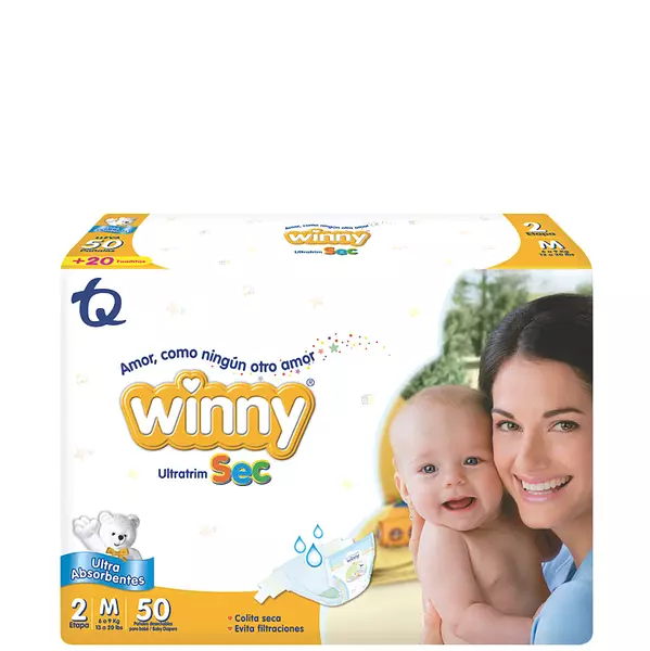 Pañales Winny Ultratrin Sec Etapa 2 / M