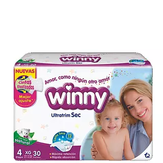 Pañales Winny Ultratrim. Sec Etapa 4 / Xg