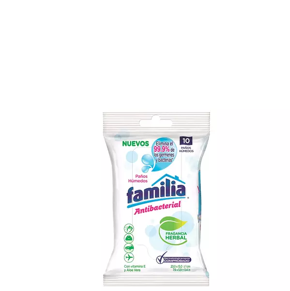 Pañitos Húmedos Familia Antibacterial