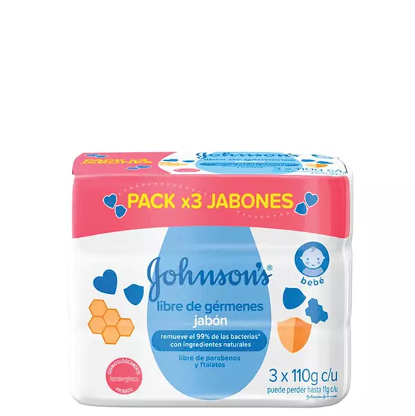 Jabón Johnsons Baby Libre De Gérmenes X3