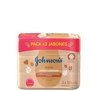 Jabón Johnsons Baby Avena X3
