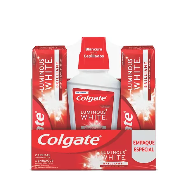 Crema Dental Colgate Luminous X2 + Enjuague