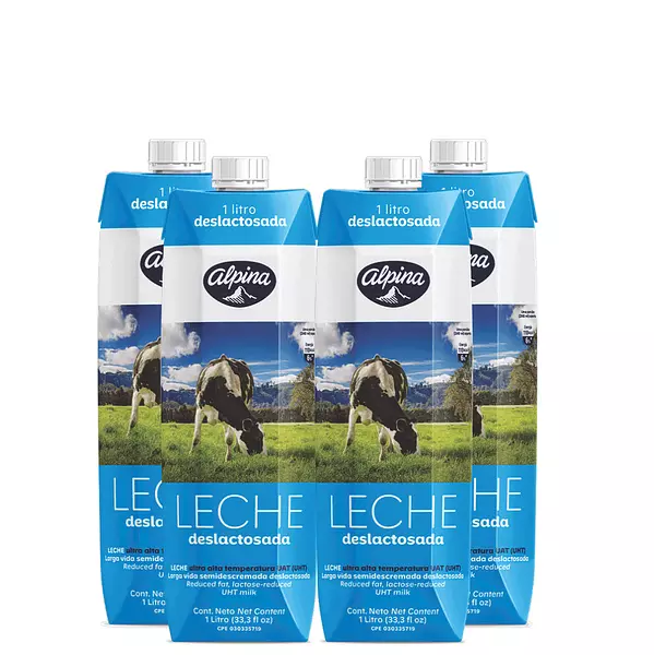 Leche Deslactosada Alpina Tetra Pack X4