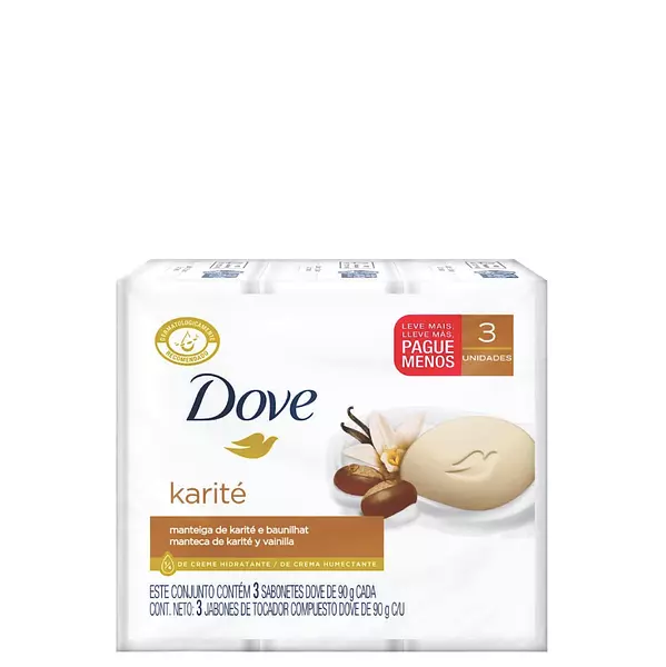 Jabón De Baño Dove Karité Y Vainilla X3