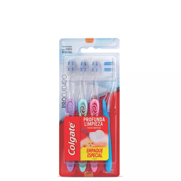 Cepillo Dental Colgate Pro Cuidado Profunda Limpieza X4