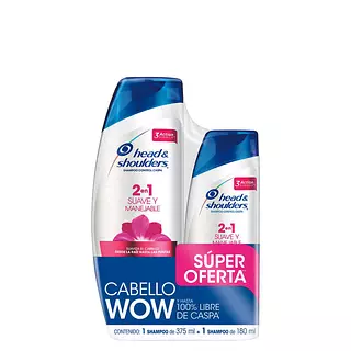 Shampoo H&S Suave Y Manejable 2en1 X2