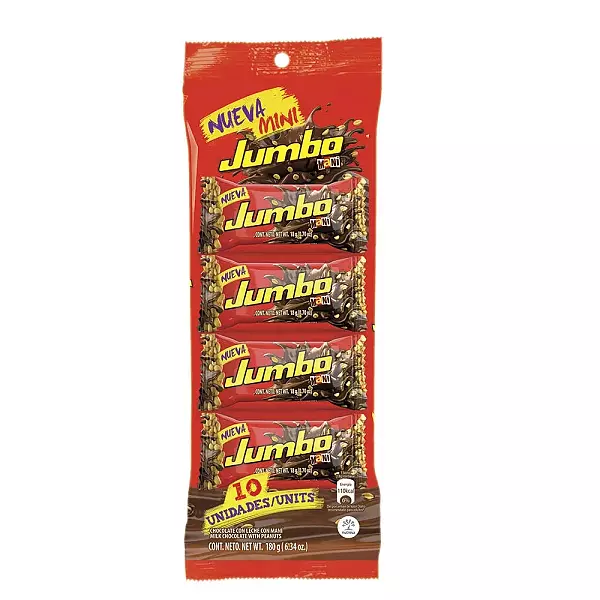 Chocolatina Mini Jumbo Maní X10